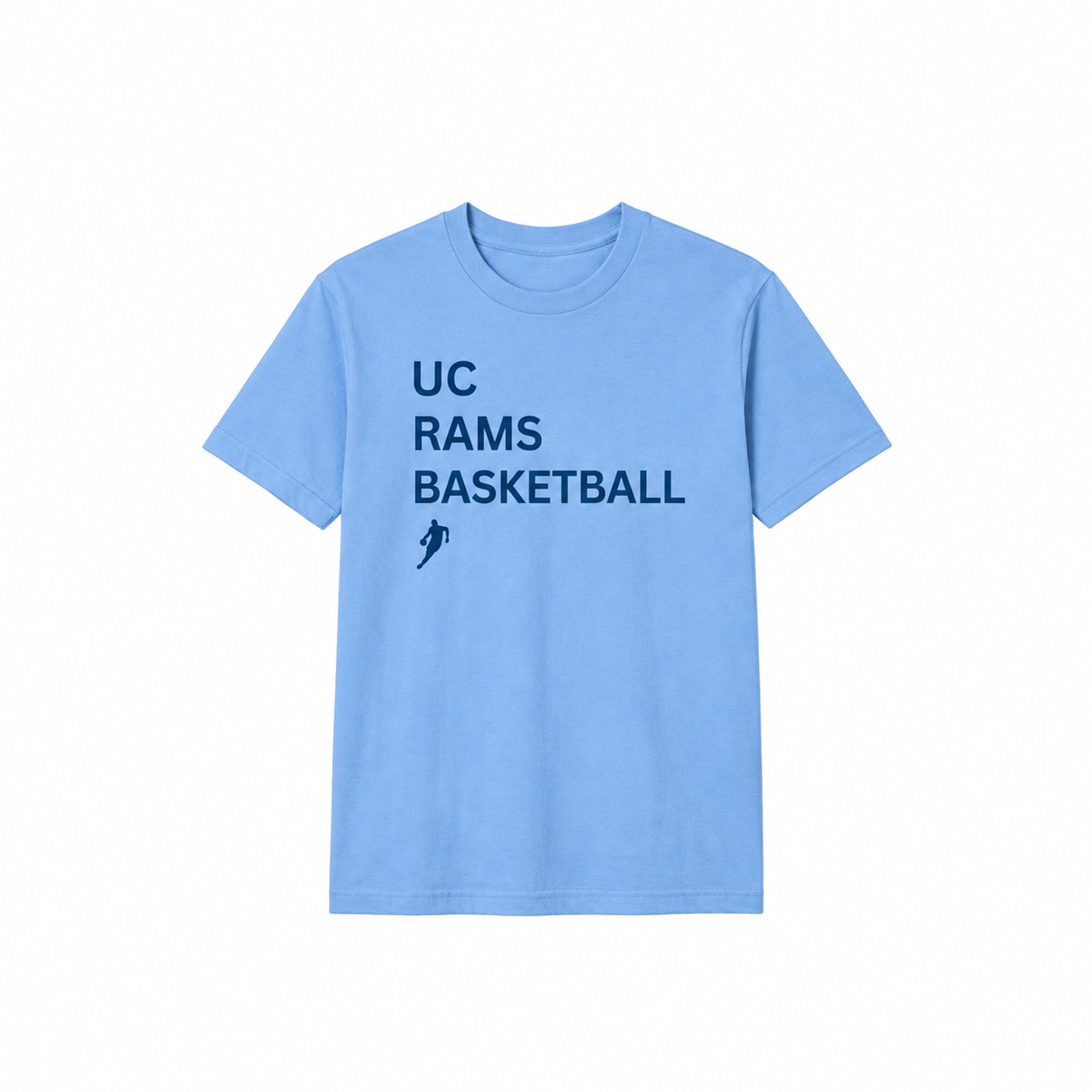 Rams Type Carolina Blue shirt with original centered front print layout